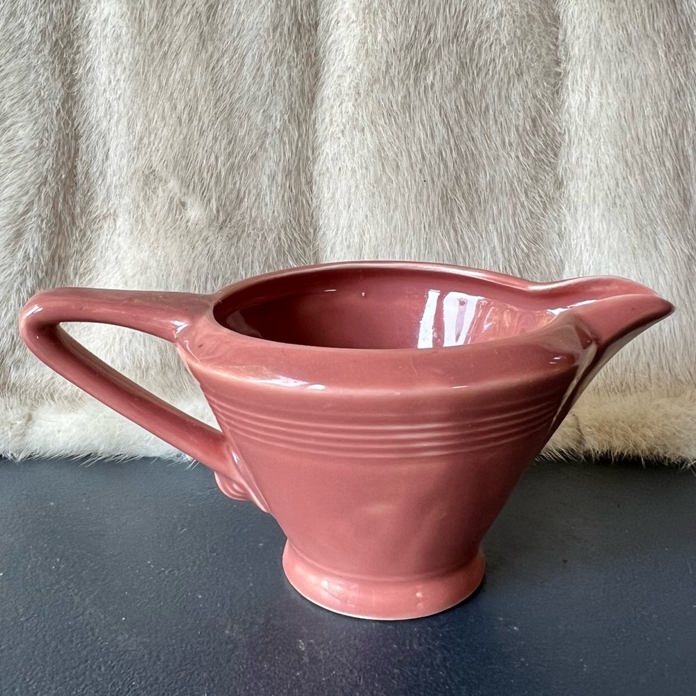 Vintage Pink Homer Laughlin Harlequin Fiestaware Creamer Pitcher Mid Century Mod